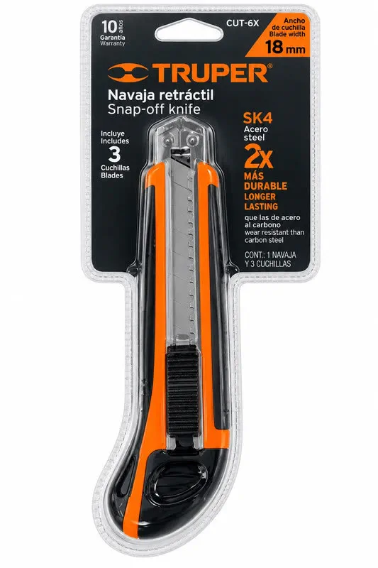 Bisturí Cutter 18 mm Profesional 3 Chuchillas Truper