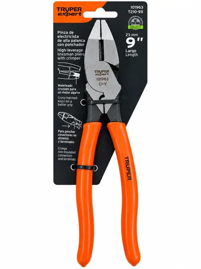 Pinza de Electricista 9" con Ponchadora Truper Expert