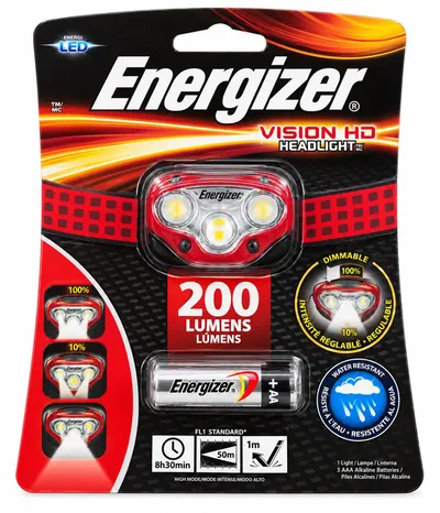 Linterna Frontal Vision HD 200 Lúmenes Energizer