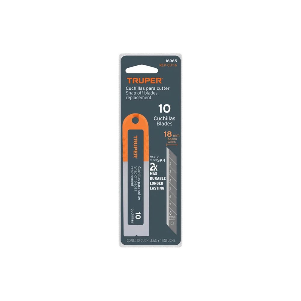 Cuchillas de Repuesto para Cutter 18mm Truper