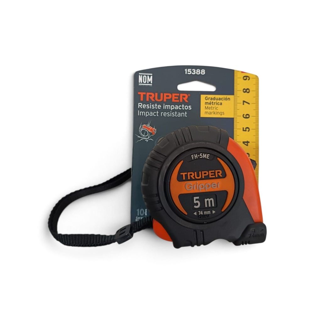 Flexómetro Gripper 5 m Truper