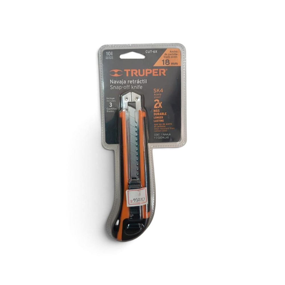 Navaja Retráctil 18 mm con Estuche Truper